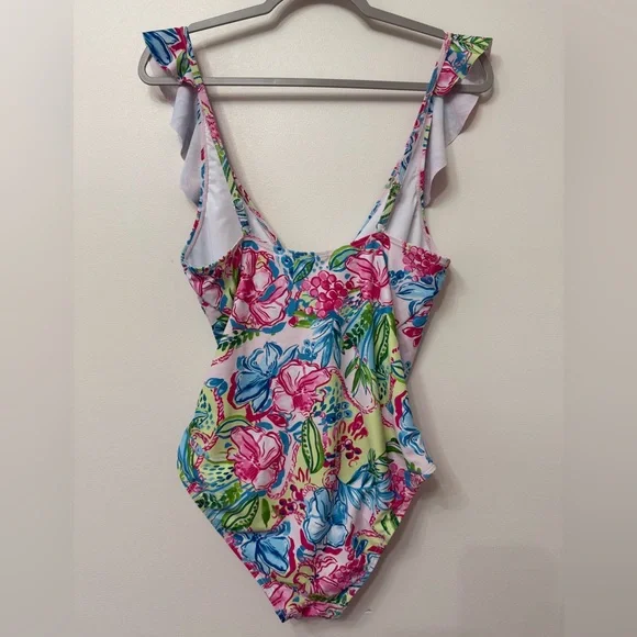 Stella Parker Ruffle Floral Print One Piece Swimsuit - Picture 9 of 15